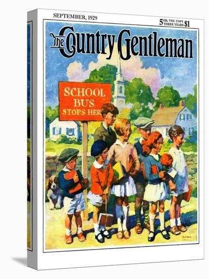 "Waiting for School Bus," Country Gentleman Cover, September 1, 1929-William Meade Prince-Premier Image Canvas