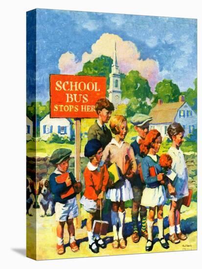 "Waiting for School Bus,"September 1, 1929-William Meade Prince-Premier Image Canvas
