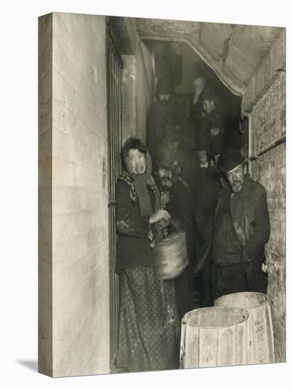 Waiting to Be Let in the Mulberry Street Station, 1892 (Gelatin Silver Print)-Jacob August Riis-Premier Image Canvas