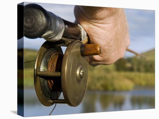 Wales, Conwy, Trout Fishing at a Hill Lake in North Wales, UK-John Warburton-lee-Premier Image Canvas