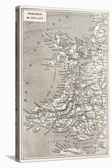 Wales Old Map. Created By Erhard And Duguay-Trouin, Published On Le Tour Du Monde, Paris, 1867-marzolino-Stretched Canvas