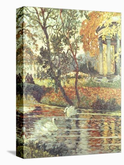 Walk by the River on an Autumn Day-Eugene Chigot-Premier Image Canvas