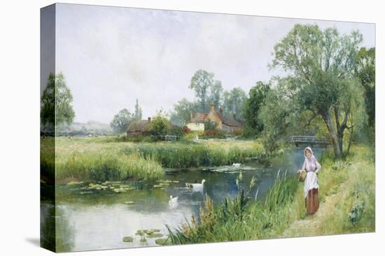 Walk by the River-Ernest Walbourn-Premier Image Canvas