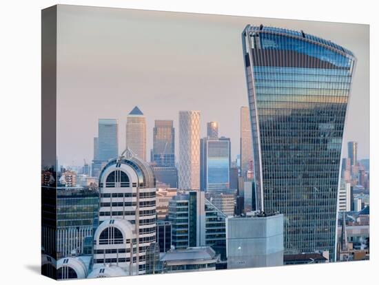 Walkie Talkie Building in the City of London with Canary Wharf beyond, London, England-Charles Bowman-Premier Image Canvas