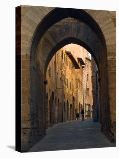 Walking Down the Medieval Streets, San Gimignano, Tuscany, Italy-Janis Miglavs-Premier Image Canvas