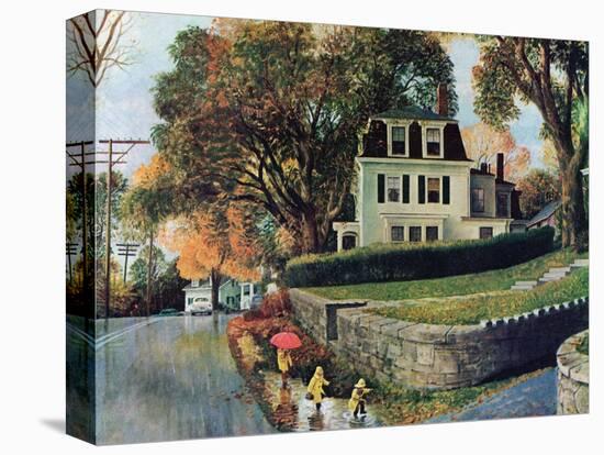 "Walking Home in the Rain," October 20, 1962-John Clymer-Premier Image Canvas