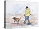 Walking the Dog - 01 (Pen and Watercolour)-Margaret Loxton-Premier Image Canvas