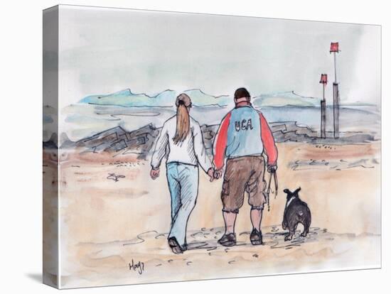 Walking the Dog - 04 (Pen and Watercolour)-Margaret Loxton-Premier Image Canvas