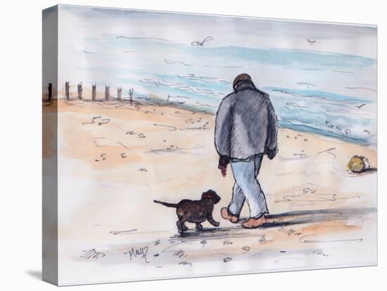 Walking the Dog - 05 (Pen and Watercolour)-Margaret Loxton-Premier Image Canvas