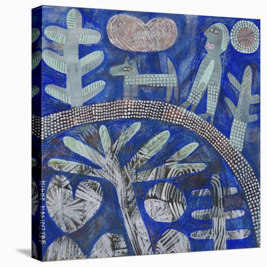 Walking the Dog - Blue-Hilke Macintyre-Premier Image Canvas