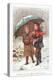 Walking under Umbrella in Snow Storm, Christmas Card-null-Premier Image Canvas