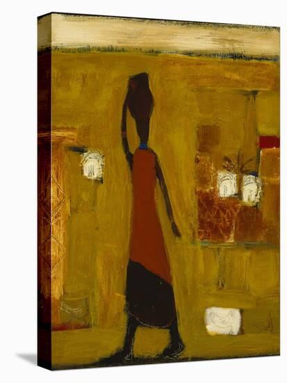 Walking Woman with Water Pot-Karen Bezuidenhout-Premier Image Canvas