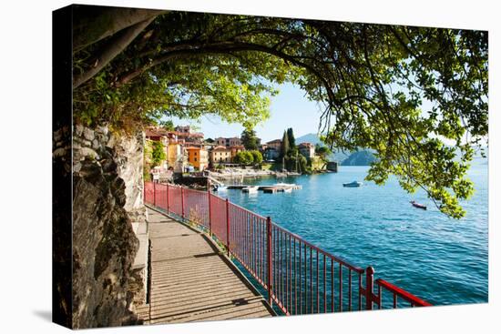 Walkway Along the Shore of a Lake, Varenna, Lake Como, Lombardy, Italy-null-Stretched Canvas
