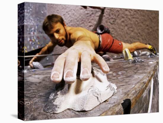 Wall Climber Reaches for a Grip, Colorado, USA-null-Premier Image Canvas