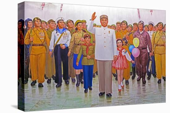 Wall Mural of Kim Il Sung, Pyongyang, Democratic People's Republic of Korea, N. Korea-Gavin Hellier-Premier Image Canvas