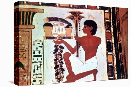 Wall Painting, Detail, Servant with Offerings, Chapel of Menna, Thebes Artist: Unknown-Unknown-Premier Image Canvas