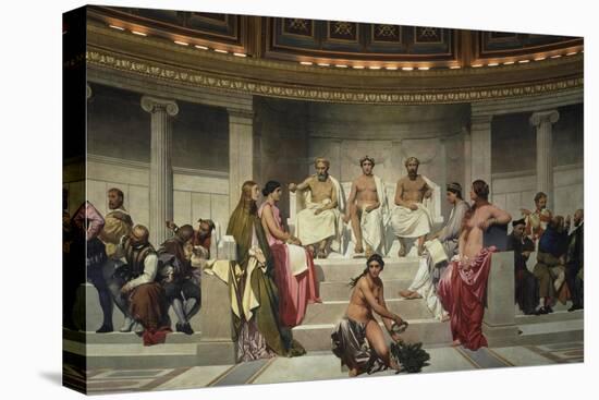 Wall Painting in the Academy of Arts, Paris, 1841 (Middle Part)-Paul Delaroche-Premier Image Canvas