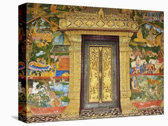 Wall Painting of the Life of Buddha, Ban Xieng Muan, Luang Prabang, Laos, Indochina, Southeast Asia-Jochen Schlenker-Premier Image Canvas