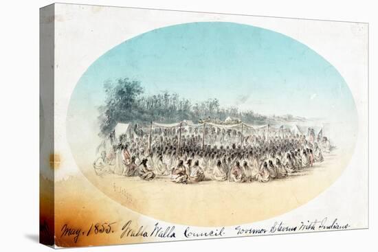 Walla Walla Council / Governor Stevens with Indians-Gustav Sohon-Premier Image Canvas