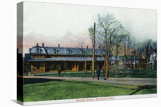 Wallingford, Connecticut - Railroad Station View-Lantern Press-Stretched Canvas