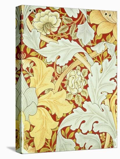 Wallpaper with Acanthus Leaves and Wild Roses on a Crimson Background Designed by William Morris (1-William Morris-Premier Image Canvas