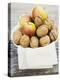 Walnuts and Apples on Cloth in White Bowl-null-Premier Image Canvas