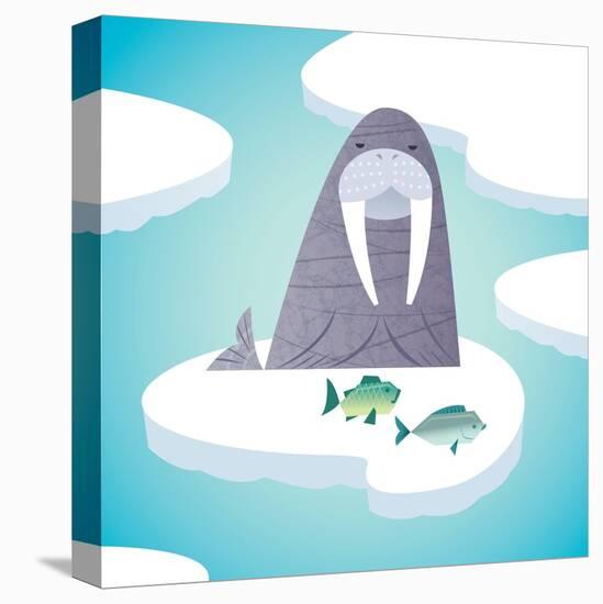 Walrus on pack ice-Harry Briggs-Premier Image Canvas