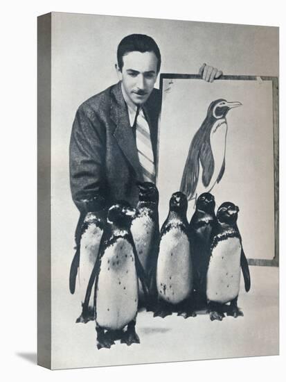 Walt Disney with penguins, 1934 (1935)-Unknown-Premier Image Canvas