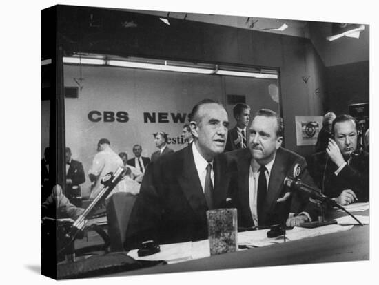 Walter Cronkite and Averell Harriman, Cbs News Coverage for the Democratic National Convention-Yale Joel-Premier Image Canvas