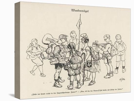 Wandervogel, Members of a German Youth Club Gather Before Setting Out-H. Zille-Stretched Canvas