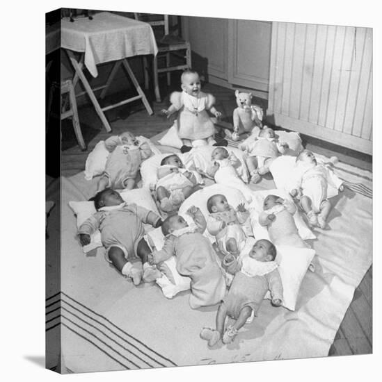 War Babies with American Gi Fathers at 'Cradles of Rouen' Nursery-Ralph Morse-Premier Image Canvas