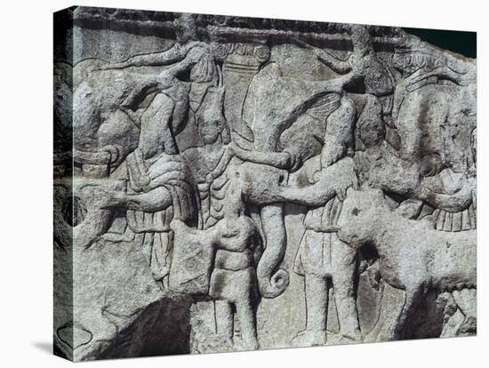 War Scene with Elephants, Detail from Relief on Arch of Galerius, Ca 297-null-Premier Image Canvas