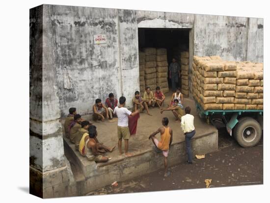 Warehouse Workers Having Rest Break at Carrit Moran & Company's Tea Warehouses at Kolkata Port-Eitan Simanor-Premier Image Canvas