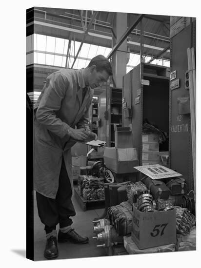 Warehouseman Checking Stock in the Stores at Bestwood Colliery, North Nottinghamshire, 1962-Michael Walters-Premier Image Canvas