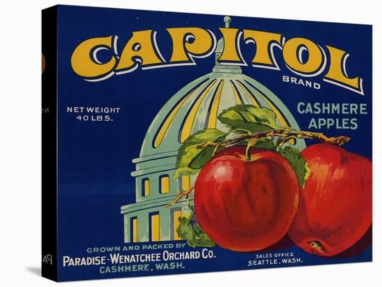 Warshaw Collection of Business Americana Food; Fruit Crate Labels, Paradise-Wenatchee Orchard Co.-null-Stretched Canvas