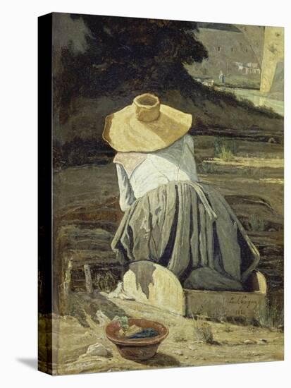 Washerwoman by the River, 1860-Paul Cézanne-Premier Image Canvas