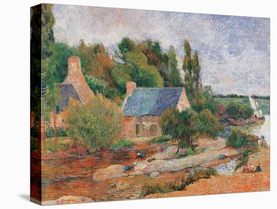 Washerwomen at Pont Aven-Paul Gauguin-Stretched Canvas