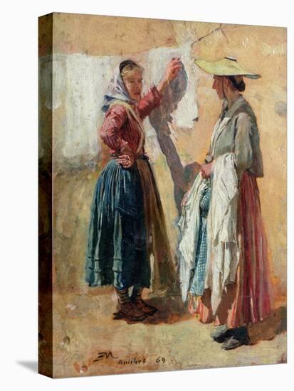 Washerwomen in Antibes, 1869-Jean-Louis Ernest Meissonier-Premier Image Canvas