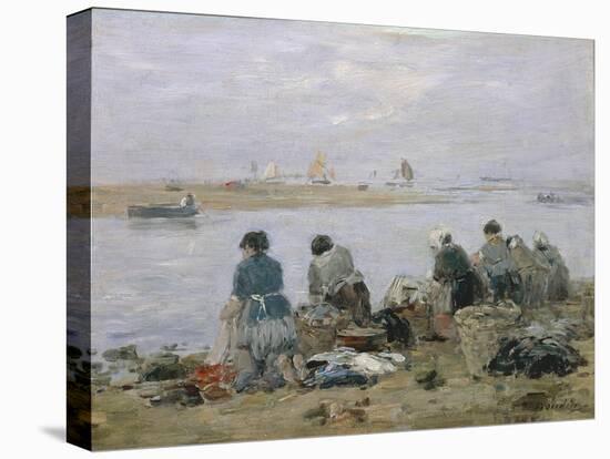 Washerwomen on Banks of Touques River Near Trouville-Eugène Boudin-Premier Image Canvas