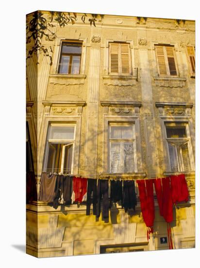 Washing Line of Colourful Laundry in Old Town Buzet, Hilltop Village, Buzet, Istria, Croatia-Ken Gillham-Premier Image Canvas