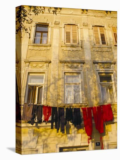 Washing Line of Colourful Laundry in Old Town Buzet, Hilltop Village, Buzet, Istria, Croatia-Ken Gillham-Premier Image Canvas