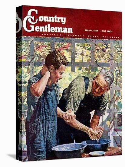 "Washing Up for Supper," Country Gentleman Cover, August 1, 1944-Douglas Crockwell-Premier Image Canvas