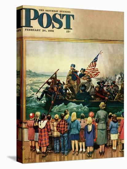 "Washington Crossing the Delaware" Saturday Evening Post Cover, February 24, 1951-Stevan Dohanos-Premier Image Canvas