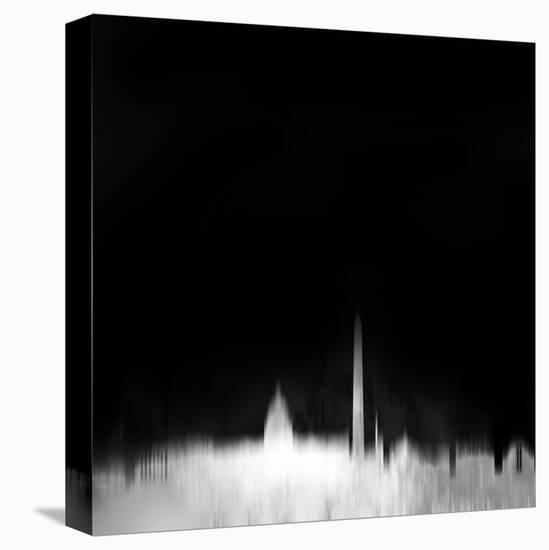 Washington, D.C. City Skyline - White-NaxArt-Stretched Canvas