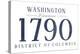 Washington D.C. - Established Date (Blue)-Lantern Press-Stretched Canvas