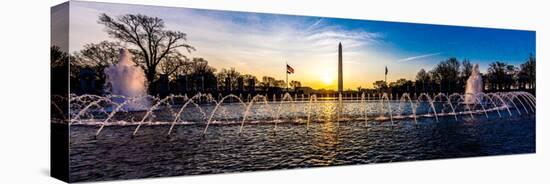 Washington D.C. - Fountains and World War II Memorial at Sunrise, Washington D.C.-null-Stretched Canvas
