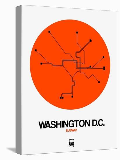 Washington D.C. Orange Subway Map-NaxArt-Stretched Canvas