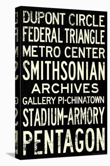 Washington DC Metro Stations Vintage Retro Metro Travel-null-Stretched Canvas