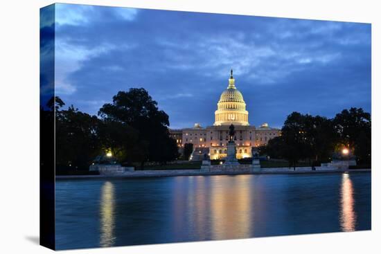 Washington Dc, US Capitol Building in a Cloudy Sunrise with Mirror Reflection-Orhan-Premier Image Canvas