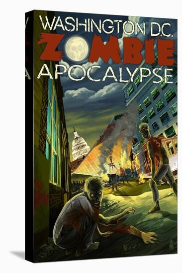 Washington, DC - Zombie Apocalypse-Lantern Press-Stretched Canvas